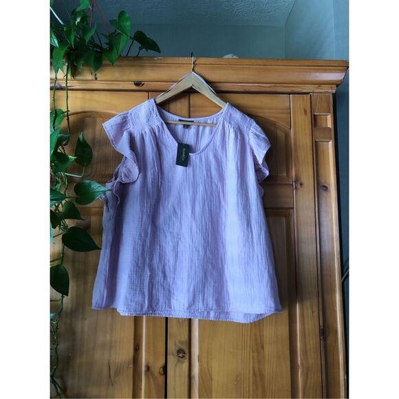 Style & Co Flutter-Sleeve V-Neck Top NWT Size 2X - Picture 2 of 13